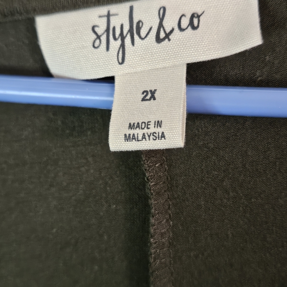 Style  & Co. Green 2X 3/4 sleeve dress - Picture 2 of 4